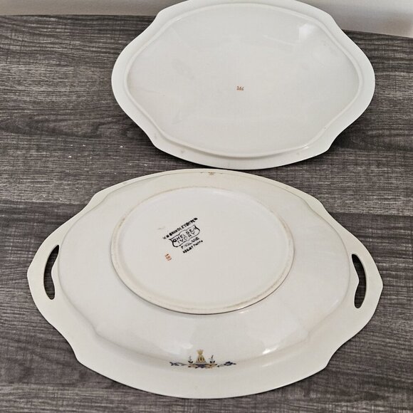 WH Grindley & Co England Serving Dish Chelsey Ivory Blue White Yellow Floral VTG - Picture 9 of 16